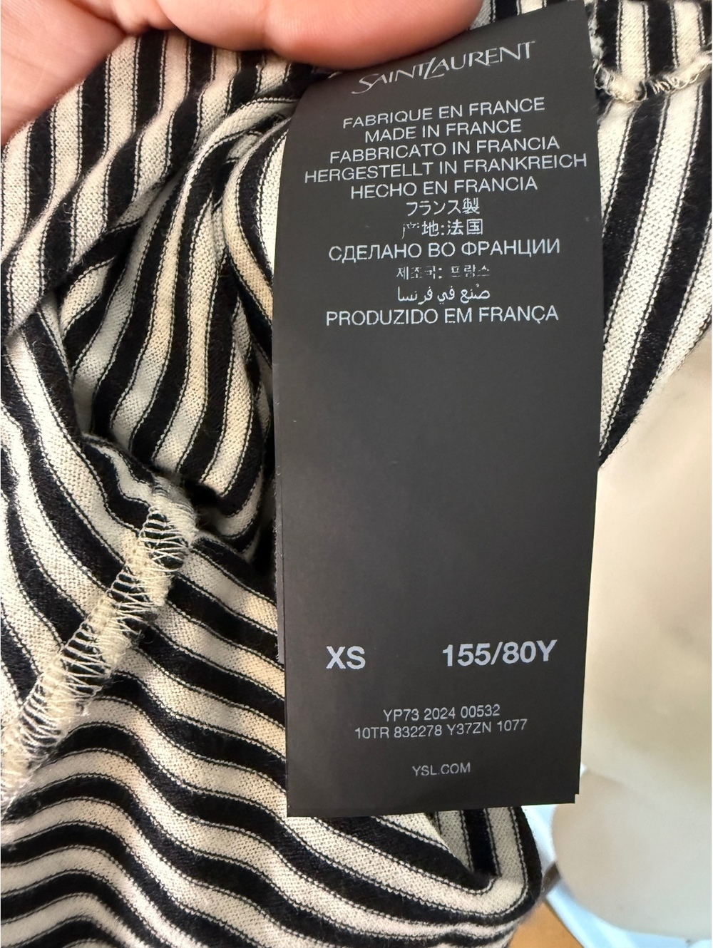 Yves Saint Laurent Black and White Striped Tank Top XS - Picture 5 of 10